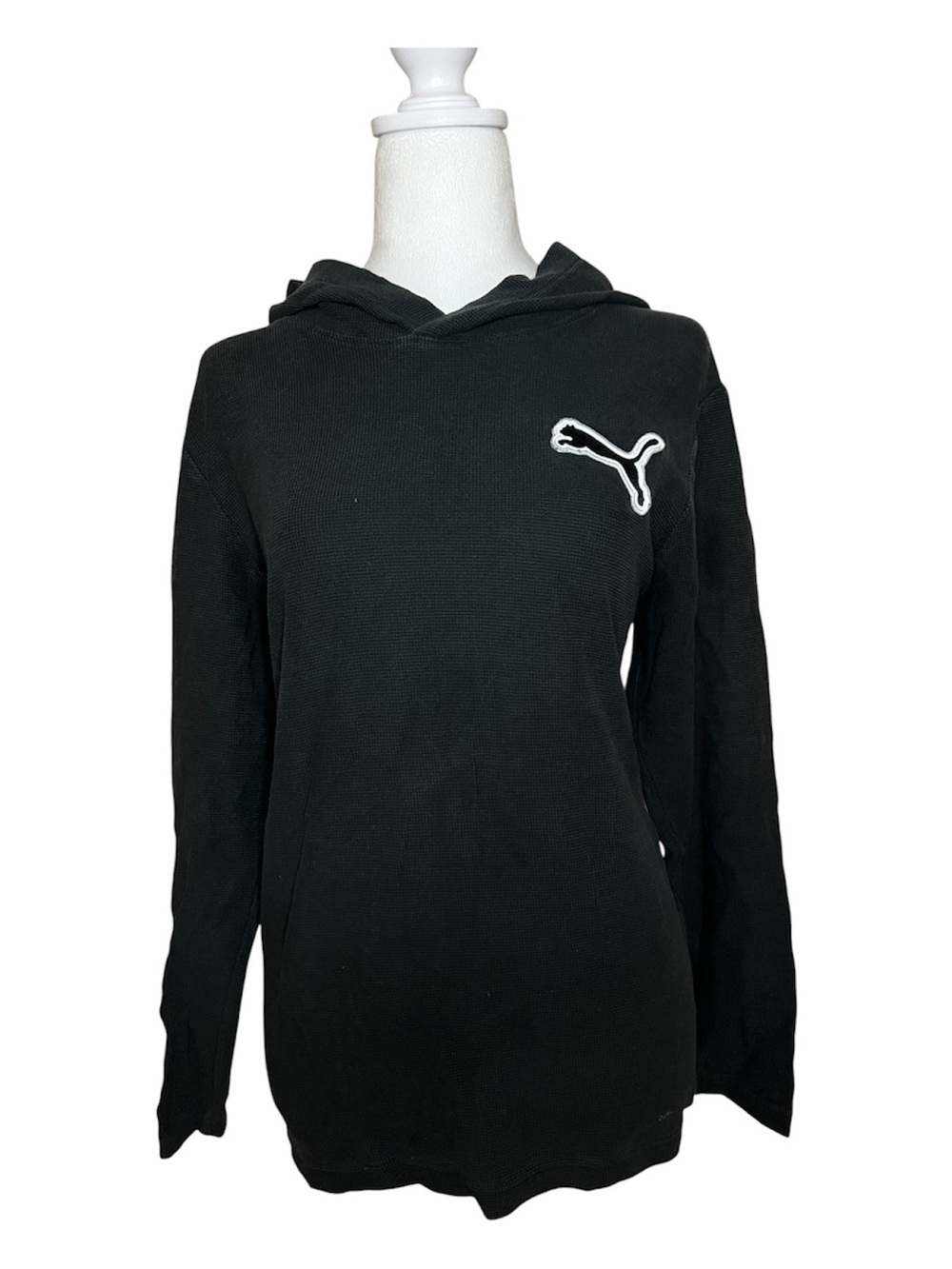 Puma Black Women's Hooded Sweater with White Logo